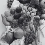 Gemüse in Schwarz/Weiss